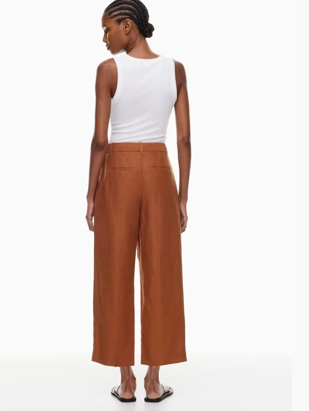 NWOT Wilfred Aritzia The Effortless Pant Cropped Cruise Linen Blend Sz 6